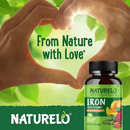 NATURELO Vegan Iron Supplement with Vitamin – Organic Whole Food Blend: The formula incorporates organic fruits – Image 14