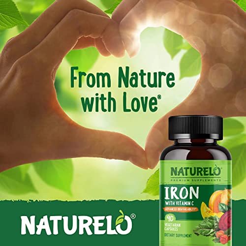 NATURELO Vegan Iron Supplement with Vitamin – Enhanced Absorption with Vitamin C: Each serving includes vitamin C, – Image 2