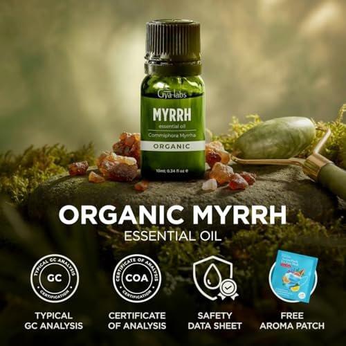 Gya Labs Organic Myrrh Essential Oil - 0.34 Fl Oz - for Skin, Hair, Diffuser, Aromatherapy, DIY Candle Making Scents - görsel 4