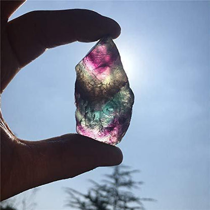 Simurg Raw Fluorite Stone 1lb ''A'' Grade Rainbow Fluorite Rough Crystal Aroma Stone - Green Fluorite Rocks for Cabbing, Tumbling, Cutting, Lapidary, Polishing, Reiki Crystal Healing