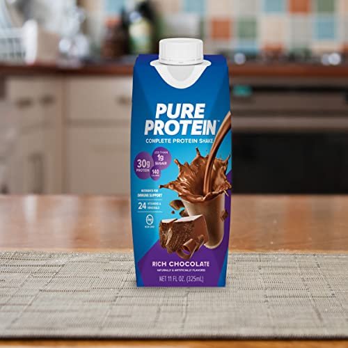 Pure Protein Chocolate Protein Shake, 30g Complete Protein, Ready to Drink and Keto-Friendly, Vitamins A, C, D, and E plus Zinc to Support Immune Health, 11oz Bottles, 12 Pack - görsel 12