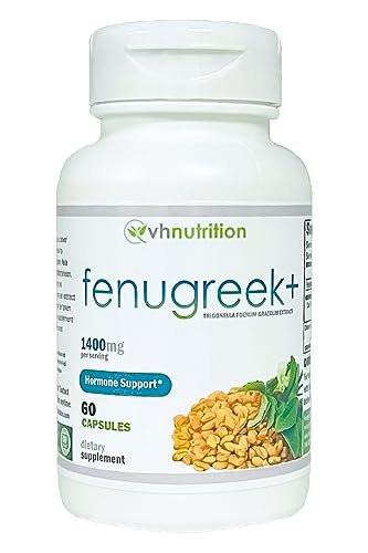 VH Nutrition Fenugreek+ | 1400mg Extra Strength Fenugreek Capsules | Hormonal Balance and Energy Support Supplement for Men & Women | 60 Gluten-Free Capsules - görsel 8