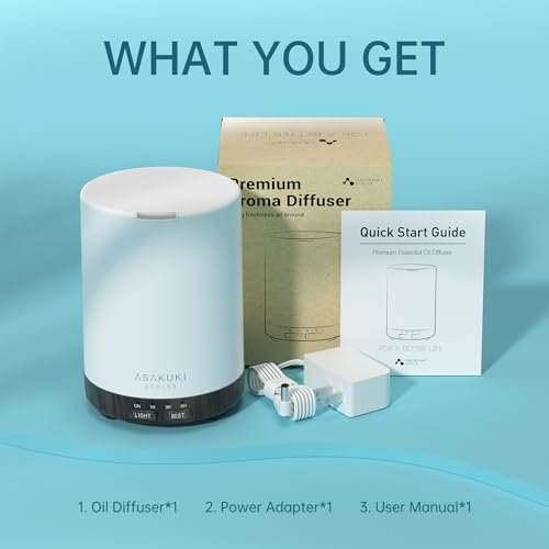 ASAKUKI Essential Oil Diffuser for Home, 300 – Capacity: 300 ml (10 oz) – Image 14
