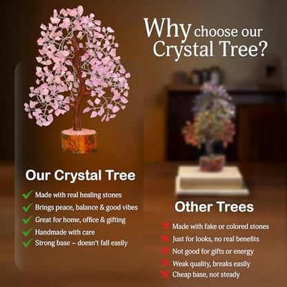 YATSKIA Rose Quartz Tree, Feng Shui Decor, – Healing and Meditation Aid: Rose quartz is a popular crystal for – Image 5