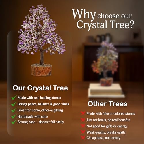 Amethyst Tree - Amethyst Tree of Life, Chakra Tree, Healing Crystals, Money Tree, Spiritual Decor for Home, Gemstones and Crystals - görsel 3