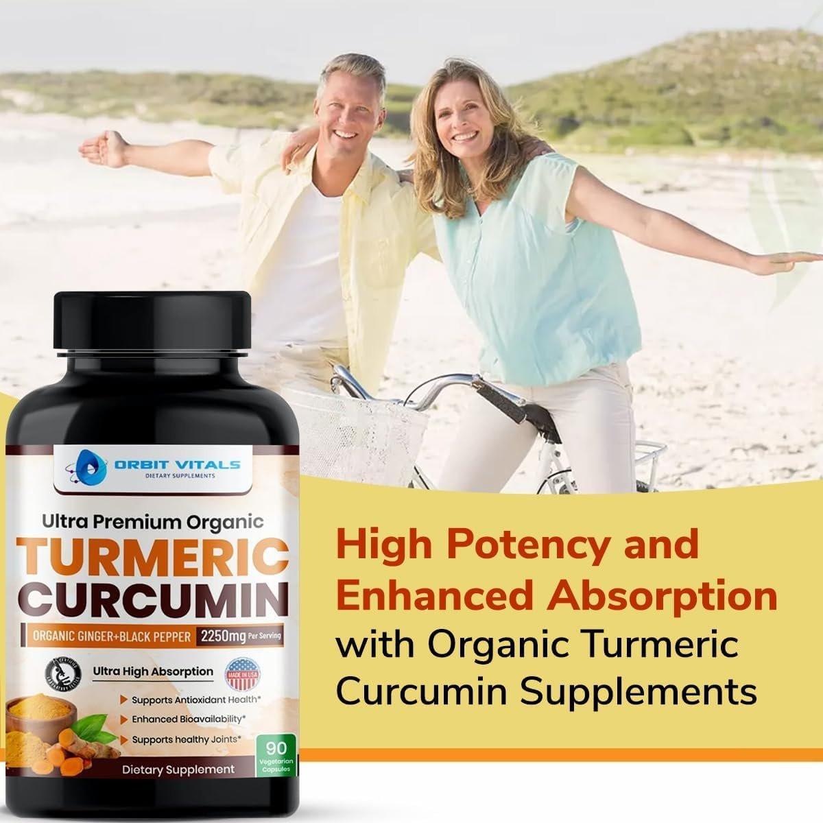 Turmeric Curcumin with Black Pepper & Ginger 2250mg - Ultra Potent Turmeric Supplement with 95% Curcuminoids & BioPerine for Joint Support, Enhanced Bioavailability, Immune Health - 90 Vegan Capsules - görsel 13