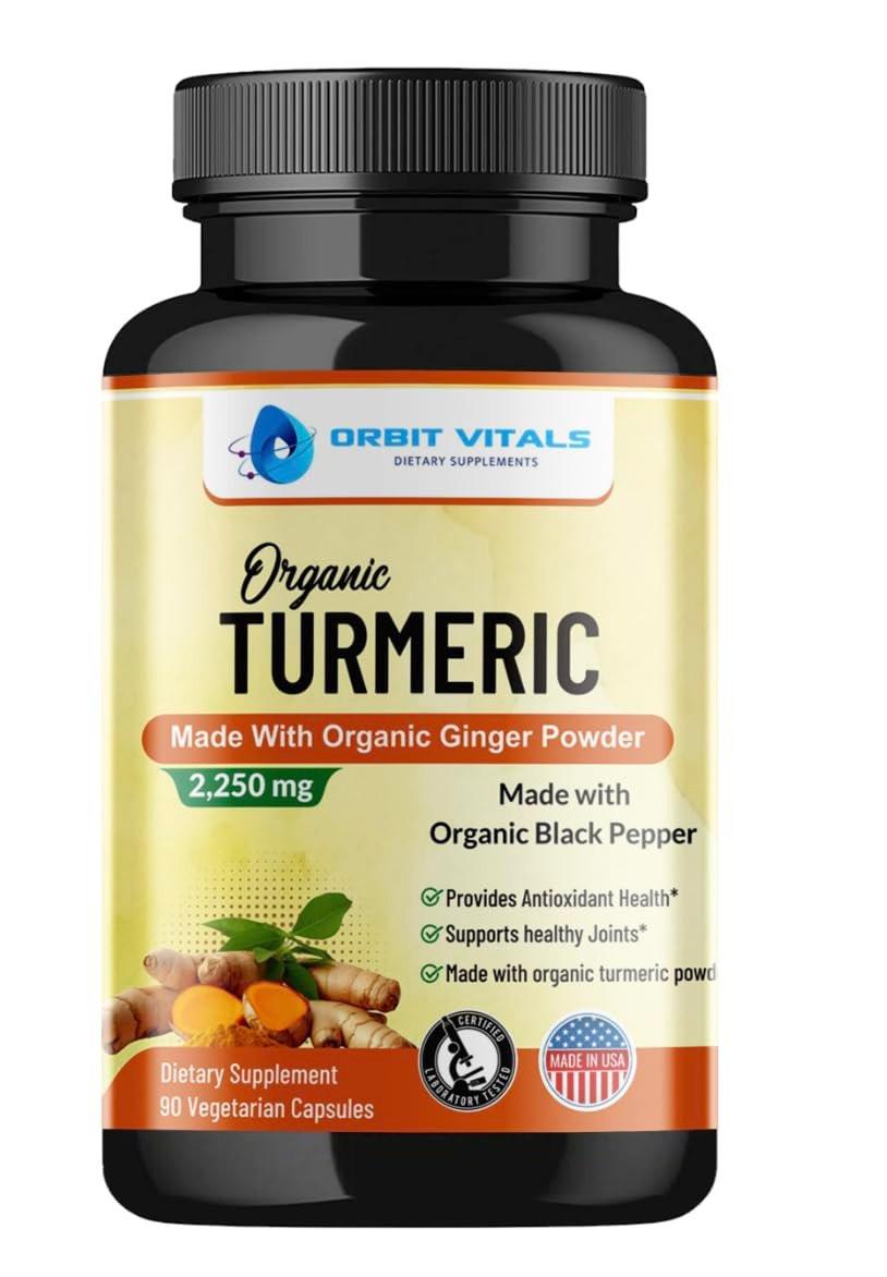 Turmeric Curcumin with Black Pepper & Ginger 2250mg - Ultra Potent Turmeric Supplement with 95% Curcuminoids & BioPerine for Joint Support, Enhanced Bioavailability, Immune Health - 90 Vegan Capsules - görsel 1