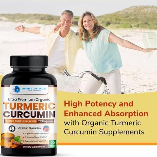 Turmeric Curcumin with Black Pepper & Ginger 2250mg - Ultra Potent Turmeric Supplement with 95% Curcuminoids & BioPerine for Joint Support, Enhanced Bioavailability, Immune Health - 90 Vegan Capsules - görsel 14
