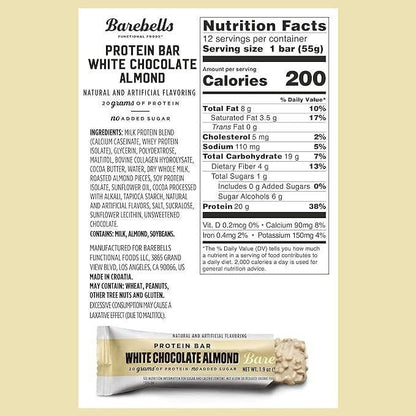 Barebells Protein Bars White Chocolate – Only 1g Total Sugars: Enjoy a sweet, creamy white chocolate flavor – Image 2