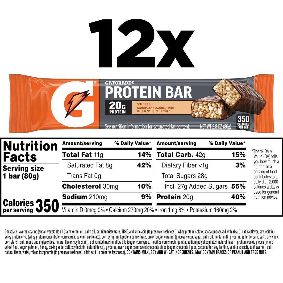 Gatorade Whey Protein Recover Bars, S'mores, – Convenient Snack Pack: With 12 individually wrapped bars in a pack, – Image 3