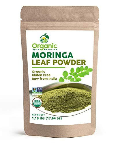 Organic Moringa Powder - 1.10 lbs (17.64 oz) | USDA Organic, Non-GMO, Kosher, Halal, Moringa Oleifera Powder - 100% Raw and Natural