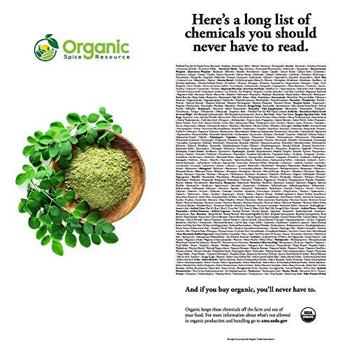 Organic Moringa Powder - 1.10 lbs (17.64 oz) | USDA Organic, Non-GMO, Kosher, Halal, Moringa Oleifera Powder - 100% Raw and Natural - görsel 10