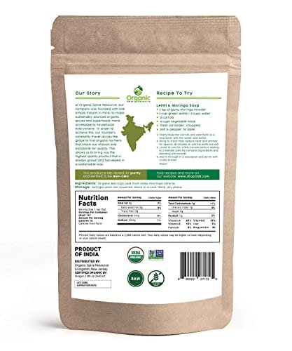 Organic Moringa Powder - 1.10 lbs (17.64 oz) | USDA Organic, Non-GMO, Kosher, Halal, Moringa Oleifera Powder - 100% Raw and Natural - görsel 4