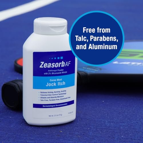 Zeasorb Super Absorbent Antifungal Treatment Powder for Jock Itch, Dermatologist Recommended, Attacks and Absorbs Moisture, Patented Odor Control Technology, with Bentonite Clay and Aloe, 2.5 oz - görsel 10