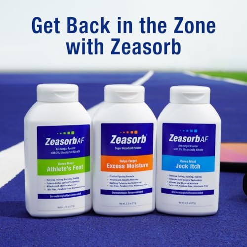 Zeasorb Super Absorbent Antifungal Treatment Powder for Jock Itch, Dermatologist Recommended, Attacks and Absorbs Moisture, Patented Odor Control Technology, with Bentonite Clay and Aloe, 2.5 oz - görsel 1