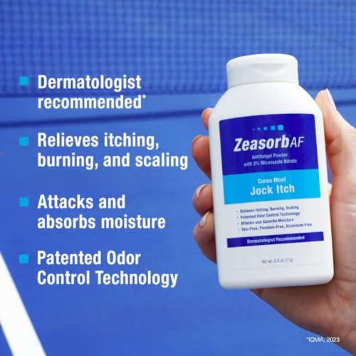 Zeasorb Super Absorbent Antifungal Treatment Powder for Jock Itch, Dermatologist Recommended, Attacks and Absorbs Moisture, Patented Odor Control Technology, with Bentonite Clay and Aloe, 2.5 oz - görsel 5