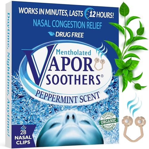 Mentholated Nasal Dilators for Breathing, Congestion, and Snoring - 28 Count Dual-Action Nose Inserts for Daytime and Nighttime Use - Hidden Nostril Opener Clips Last Up to 12 Hours - Peppermint - görsel 3