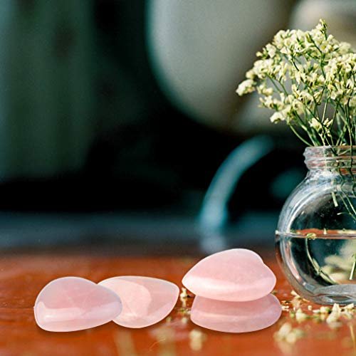 Marrywindix 15 Packs 0.8 Inches Healing Crystal Natural Rose Stone Heart Love Carved Palm Worry Stone Chakra Reiki Balancing - görsel 9