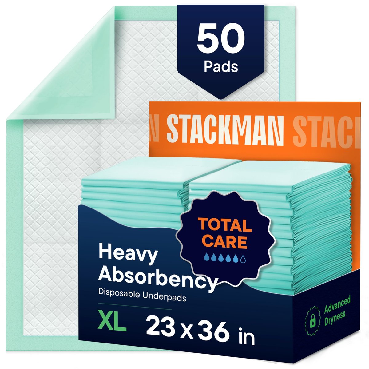 Chucks Pads Disposable [50-Pack] Underpads 23x36 Incontinence Chux Pads Absorbent Fluff Protective Bed Pads, Pee Pads for Babies, Kids, Adults & Elderly | Puppy Pads Large for Training Leak Proof - görsel 3