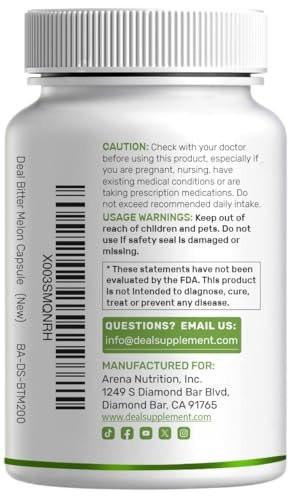 Bitter Melon with Berberine Supplement 15,000mg Per Serving, 300 Capsules | 15:1 Wild Bitter Melon Fruit Extract & Berberine HCL | Third Party Tested | Plant Based, Non-GMO