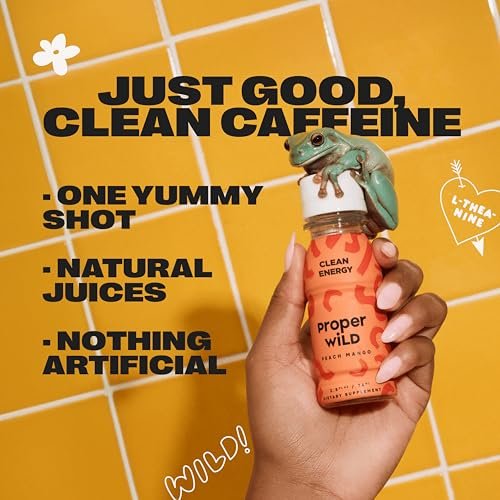 Proper Wild Vegan Energy Shots with L-Theanine and Organic Caffeine - Peach Mango, 2.5 Fl Oz (6 Pack) - görsel 4