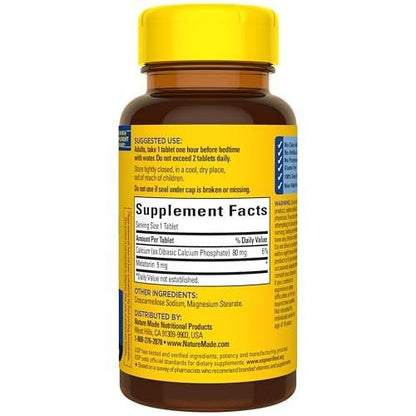 Nature Made Melatonin 5mg Extra Strength Tablets, 100% Drug Free Sleep Aid, Sleep Supplements for Adults, 300 Tablets, 300 Day Supply