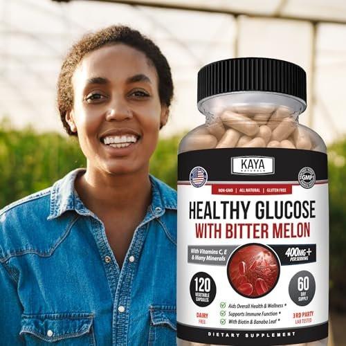 Kaya Naturals Healthy Gluco with Bittermelon Supplement | Support Healthy Levels and Function, 20 Herbs Vitamins and Minerals, Alpha Lipoic Acide, Cinnamon, Vitamin C & E, Non-GMO (120 Count) - görsel 5