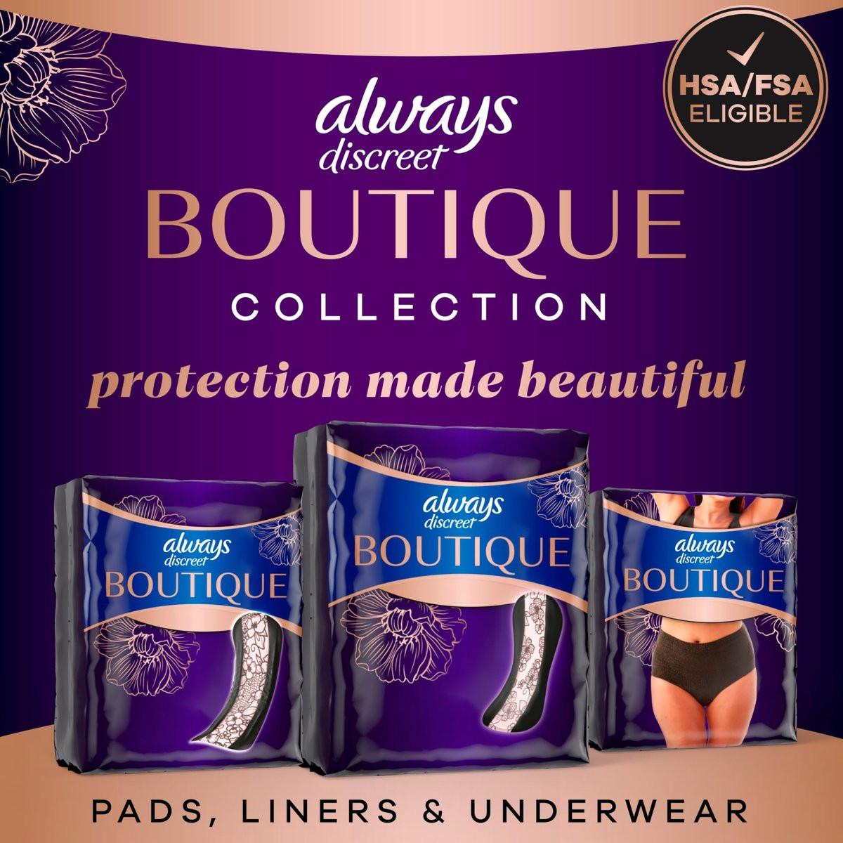 Always Discreet Boutique Incontinence Panty Liners for Bladder Leaks, Size 2, Very Light Absorbency, Long Length, 96 Count (3 Packs of 32) - görsel 1