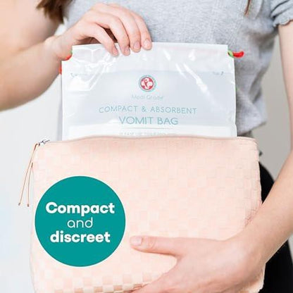 Medi Grade Premium Absorbent Vomit Bags Disposable for Adults and Kids, 22 Bags - Leakproof Barf Bags with Tissues Turn Vomit to Gel and Prevent Odor - Hospital Grade for Morning Sickness