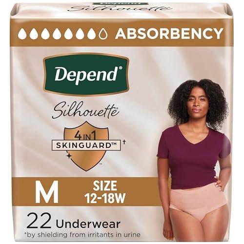Depend Silhouette Adult Diapers for Women, – Maximum Absorbency: With advanced absorbency technology, these briefs – Image 1