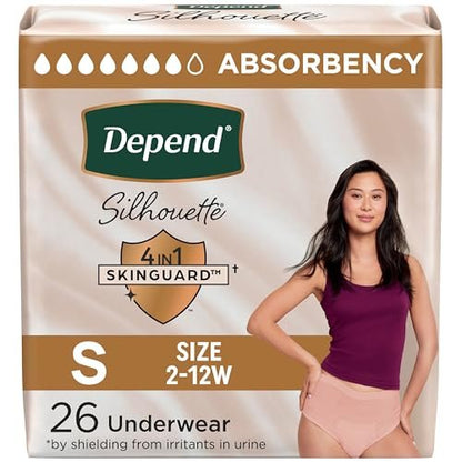 Depend Silhouette Adult Diapers, – Maximum Absorbency: Advanced absorbency core quickly locks away wetness, – Image 1