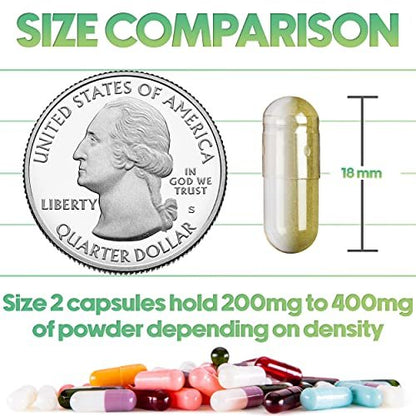 XPRS Nutra Size 2 Empty Capsules - 100 Clear Empty Vegan Capsules - Vegetarian Pill - DIY Vegetable Capsule Filling - Veggie Caps Pills for Do-It-Yourself Supplements