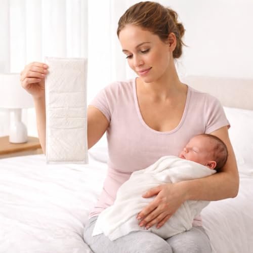 Vakly Postpartum Pads 6" x 17" (40 Pack) – Large Super Absorbent Maternity Pad Liners for Overnight Leak Protection, Incontinence Booster Pads with Adhesive - görsel 9