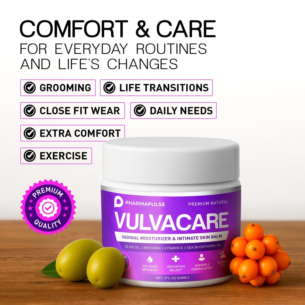 Pharmapulse Vaginal Moisturizer, Vulva Balm – Multi-Symptom Relief: Targets dryness, itching, burning, redness, – Image 12