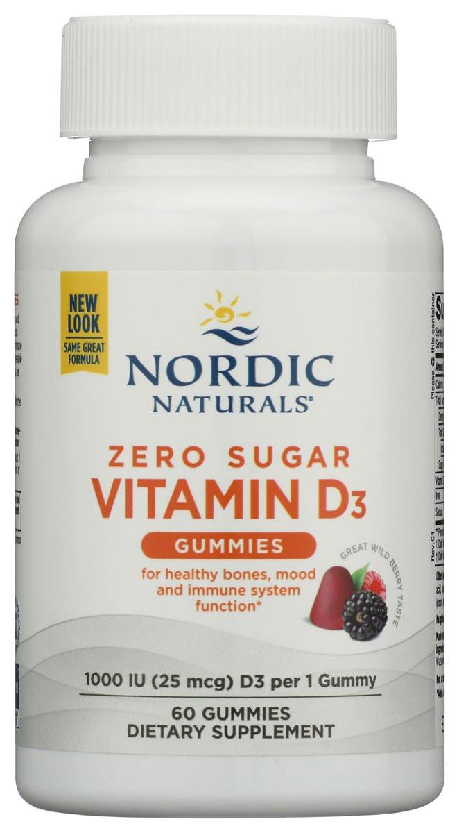 Nordic Naturals Zero Sugar Vitamin D3 Gummies, Wild Berry - 60 Gummies - 1000 IU Vitamin D3 - Great Taste - Healthy Bones, Mood & Immune System Function - Non-GMO - 60 Servings - görsel 2