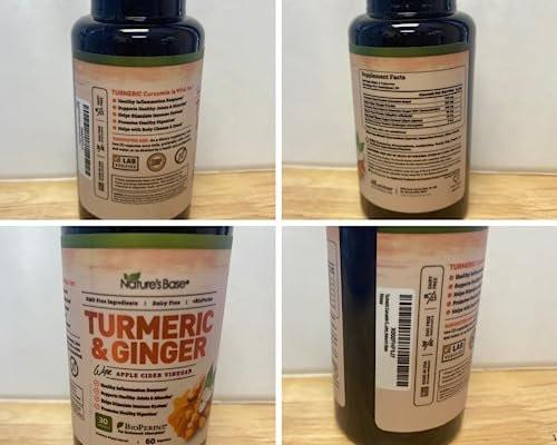 Turmeric and Ginger Supplement with Curcumin, Apple Cider Vinegar & BioPerine Black Pepper Extract - 95% Curcuminoids - 60 Capsules - görsel 4