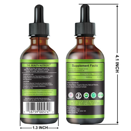 Vitboost Liquid Biotin Drops 10,000mcg with Organic Berry Flavor - Extra Strength Vegan Formula for Men and Women - Biotin Liquid for Hair Growth, Supports Strong Nails and Healthy Skin | 60 Servings