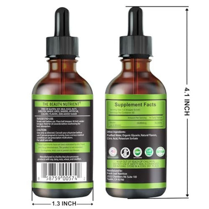 Vitboost Liquid Biotin Drops 10,000mcg with Organic Berry Flavor - Extra Strength Vegan Formula for Men and Women - Biotin Liquid for Hair Growth, Supports Strong Nails and Healthy Skin | 60 Servings
