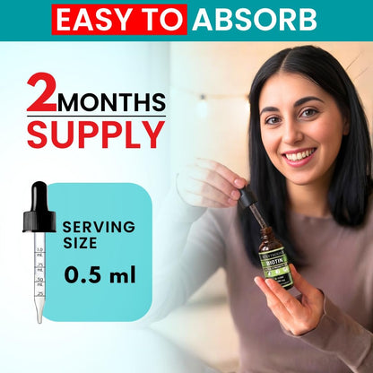 Vitboost Liquid Biotin Drops 10,000mcg with Organic Berry Flavor - Extra Strength Vegan Formula for Men and Women - Biotin Liquid for Hair Growth, Supports Strong Nails and Healthy Skin | 60 Servings