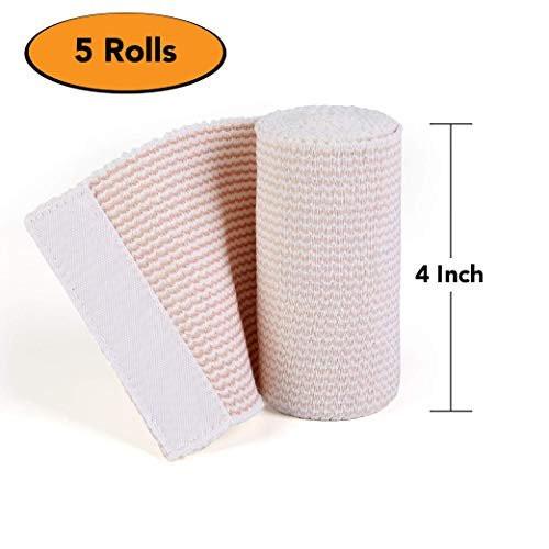 Hospora Thick Latex-Free Compression Cotton Elastic Bandage (4 inches, 5 Rolls) - görsel 1