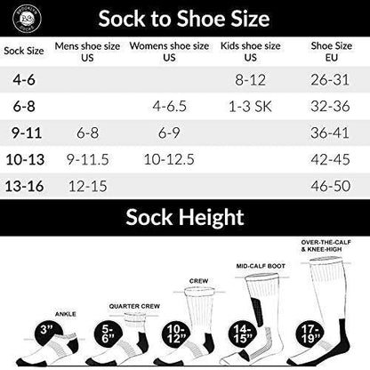 Brooklyn Socks - 6 Pairs of Cotton Diabetic Non-Binding Neuropathy Crew Socks (Black, Size 10-13)