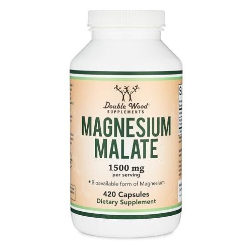 Magnesium Malate Capsules (420 Count) - 1,500mg Per Serving (Magnesium Bonded to Malic Acid), Third Party Tested, Vegan Friendly, Gluten Free by Double Wood Supplements - görsel 4