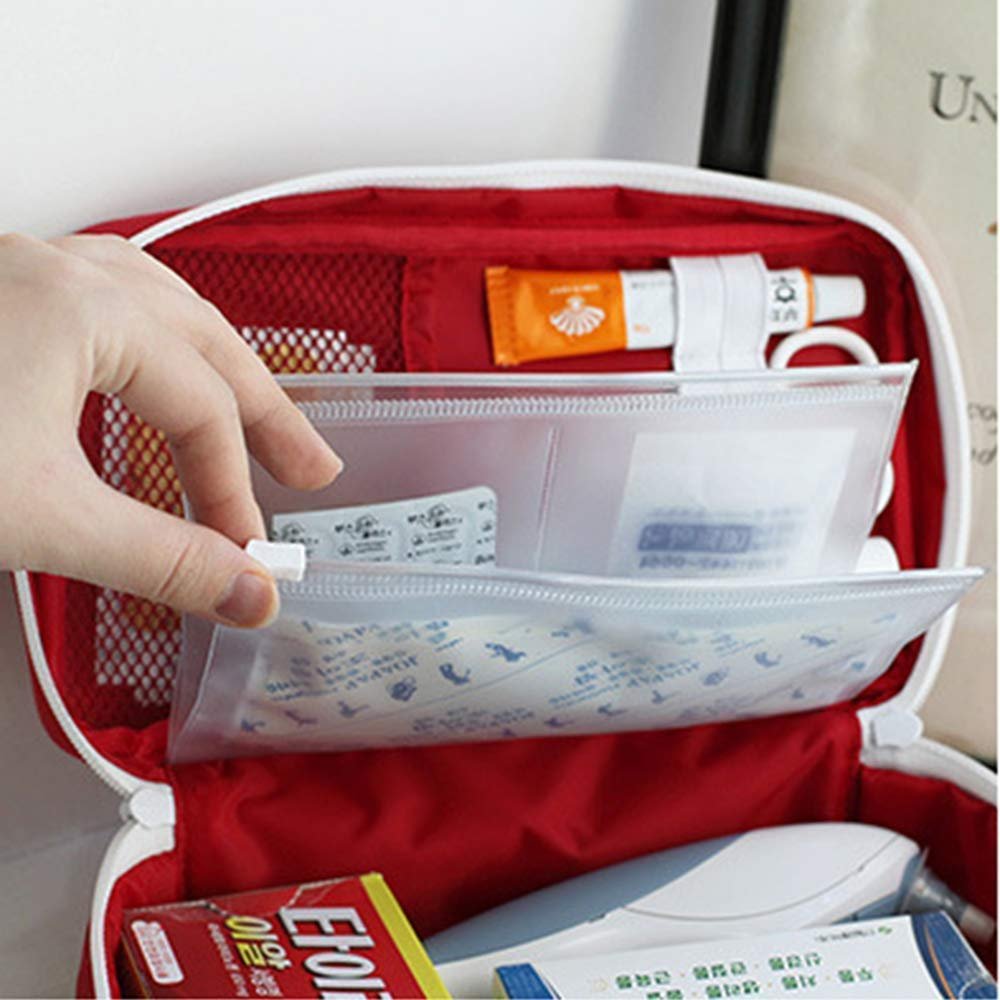 PenyaZo First Aid Bag - Empty First Aid Kit Bag for Home, Outdoor, Travel, Camping, Hiking - Mini Medical Storage Pouch (Red) - görsel 4