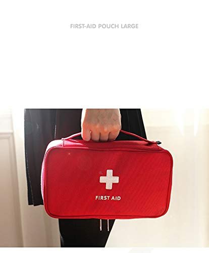 PenyaZo First Aid Bag - Empty First Aid Kit Bag for Home, Outdoor, Travel, Camping, Hiking - Mini Medical Storage Pouch (Red)