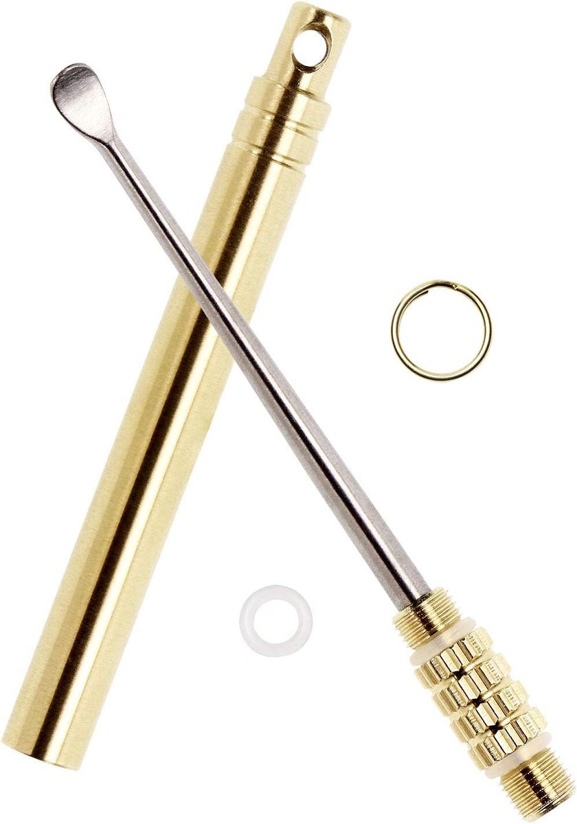 ONLYKXY Ear Wax Removal Tool, Folding Type Titanium Alloy Ear-Pick Cleaner Portable Ear Wax Removal Tools Ear Spoon Attached A Key Ring - görsel 4