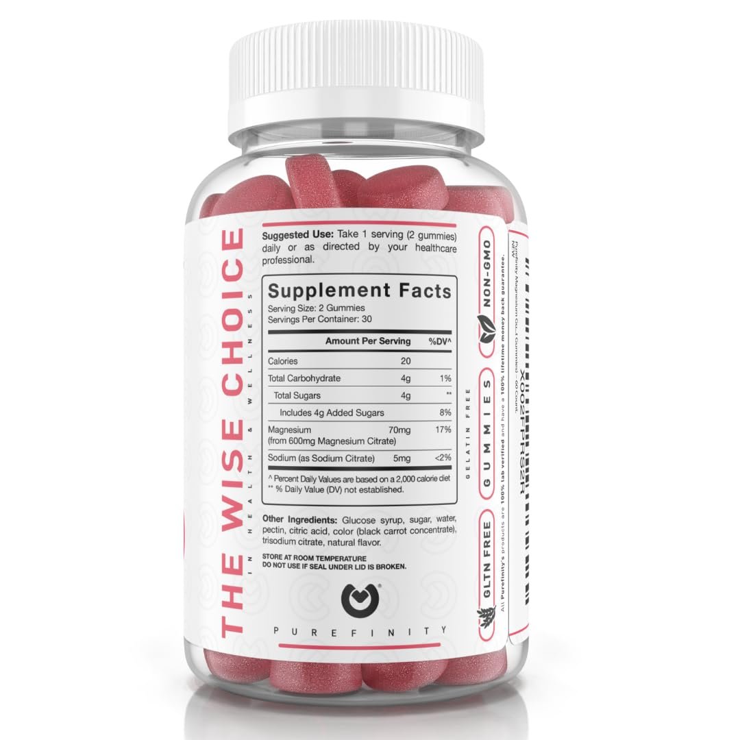 PUREFINITY Fiber Gummies for Adults with Inulin FOS from Chicory Root, Sugar Free Prebiotic Supplement for Daily Digestion & Constipation Support – Non-GMO, Vegan, 60 Count - görsel 12