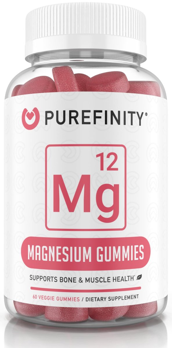 PUREFINITY Magnesium Gummies – Supplement for Sleep, Muscle Recovery, Cramps, Bone, and Energy Support – Non-GMO, Allergen Free, Vegan (60 Gummies) - görsel 11