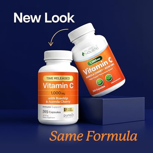 Vitamin C 1000mg | Immune Support | Timed-Release Capsules | 1 Year Supply | Vitamin C Supplement with Acerola Cherry & Rose Hips | Daily Antioxidant & Wellness Support | Vegan, Non-GMO | 365 Ct - görsel 4