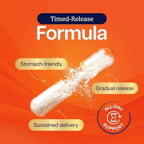 Vitamin C 1000mg | Immune Support | Timed-Release Capsules | 1 Year Supply | Vitamin C Supplement with Acerola Cherry & Rose Hips | Daily Antioxidant & Wellness Support | Vegan, Non-GMO | 365 Ct - görsel 10