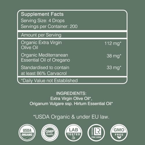AROMAVITA Oregano Oil Drops 86–90% Carvacrol – USDA Organic Liquid Oregano Oil – Flexible Dosing – Immune & Digestive Support – Greek Oregano –30 ml (1fl.oz) - görsel 12